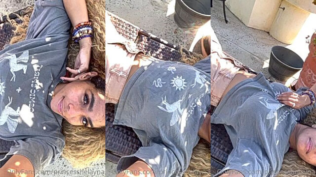 pretty babe Helayna Marie resting outside onlyfans leak