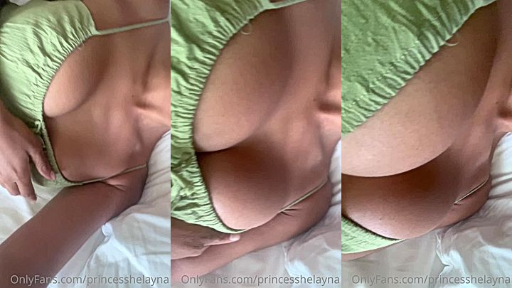 hot barbie Helayna Marie remove her green top to tease with her big boobs