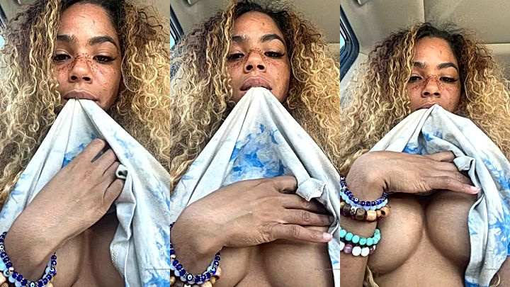 huge tits Helayna Marie lifting her shirt in the car naked onlyfans