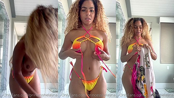 sexy hot babe Helayna Marie changd into outfit taht shwos all of her curves