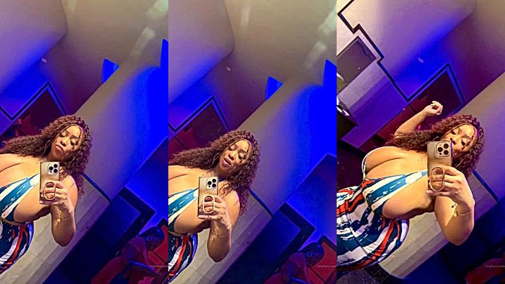 naughty sexy big boobs model Temptress119made a mirror video flaunting it hard in her face, leaked video