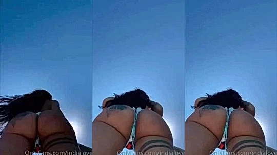 sexy onlyfans model Indialove shakes her big booty outside