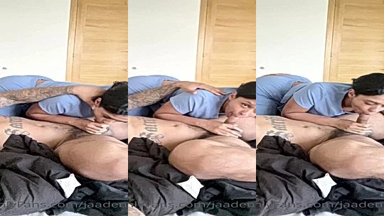ebony princess Jaaden Kyrelleon suked her man big cock after a long day of work