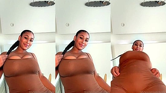 naughty onlyfans model Jaaden Kyrelle shakes her big ass and shows her tits