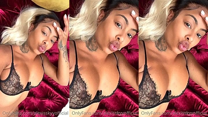 horny onlyfans model Alexis sky late-night boob tease before bed while you cum