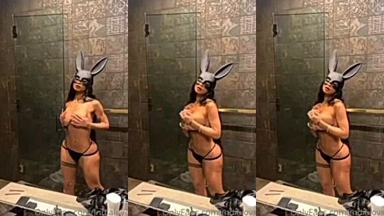 slutty cosplay onlyfans model Indialove fondles her big tits