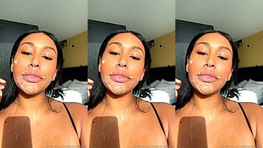 american onlyfans sexy slut Jaaden Kyrelle suck her hand and shows na big tits