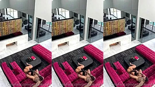 thick sexy ebony goddess Jaaden Kyrelle gagging on huge cock in his luxurious mansion