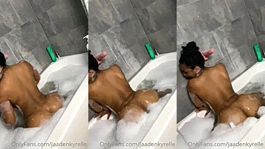 sexy hot slut Jaaden Kyrelle tweks her sexy ass and flaunts her body in the bath tub, private video