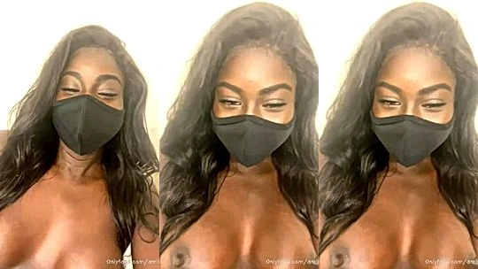 obedient ebony chick Amira West’s teasing her big boobs on cam just for you