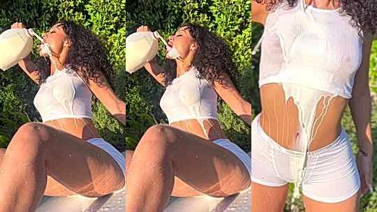 bratty girl Himynamestee’s pointy nipples teasing through her wet top