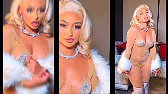nasty freak Himynamestee teasing her big tits just for you