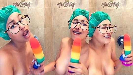 naughty MissBNasty suck dildo in bathroom and seduce all over onlyfans leak video